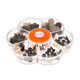 Kit de ojos de seguridad en caja flor con 35 Pares de 2 Pzs. No. 6/8/9/10/12/14/16 mm